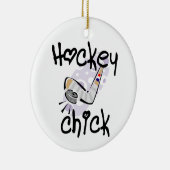 Hockey Chick T-shirts en cadeautjes Keramisch Ornament (Rechts)