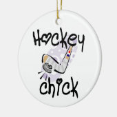 Hockey Chick T-shirts en cadeautjes Keramisch Ornament (Links)