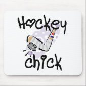 Hockey Chick T-shirts en cadeautjes Muismat (Voorkant)