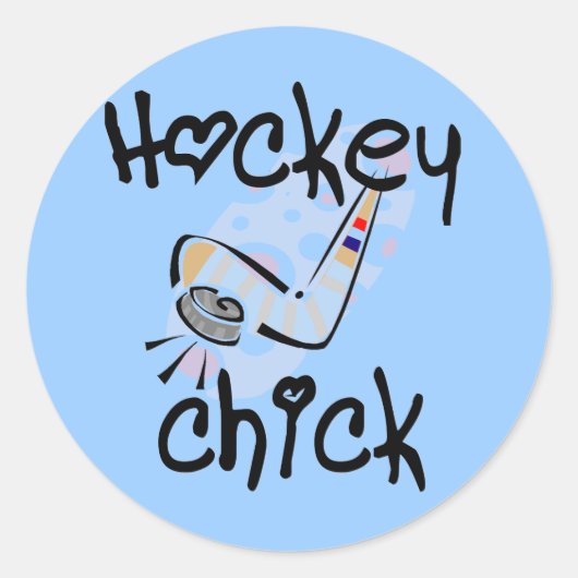 Hockey Chick Tshirts en cadeaus Ronde Sticker (Voorkant)