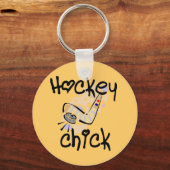 Hockey Chick Tshirts en cadeaus Sleutelhanger (Voorkant)