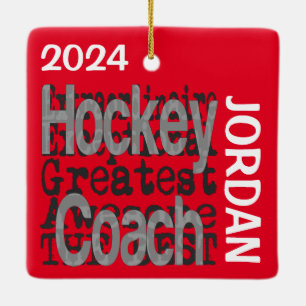 Hockey Coach Extraordinaire CUSTOM Keramisch Ornament