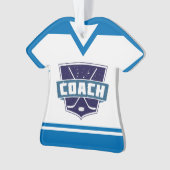 Hockey Coach Name & Number Jersey Ornament (voorkant)