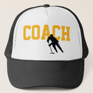 Hockey Coach Player Black en Gold Yellow Trucker Pet
