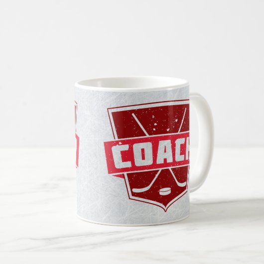 Hockey Coach Retro Style Shield Cup Mok (Voorkant rechts)
