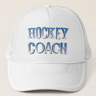 Hockey Coach Ruw Blauw Tekst Trucker Pet