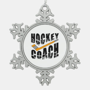 Hockey Coach Stick Tin Sneeuwvlok Ornament