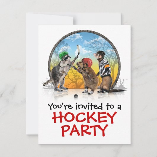 Hockey Critter Classic Party Uitnodiging (Voorkant)