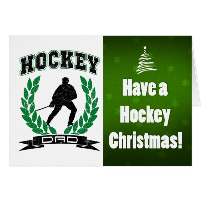 Hockey Dad kerstKaart (Voorkant Horizontaal)