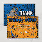 Hockey de rouleau, cartes de Merci de style de (Devant / Derrière)