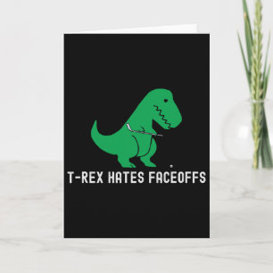 Hockey Dinosaur T-rex Grappig Haat Faceoffs Liefde Kaart