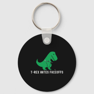 Hockey Dinosaur T-rex Grappig Haat Faceoffs Liefde Sleutelhanger