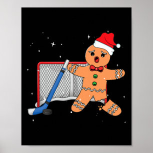 Hockey Doelman Gingerbread Doelman Grappige Kerstm Poster