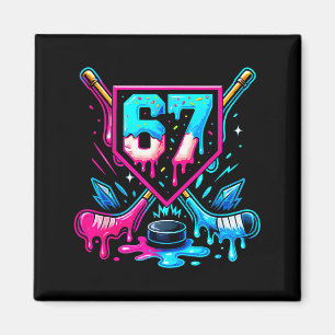 Hockey Drip 6 7 Nummer 67 Zes Zeven Meme Mannen Jo Magneet