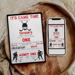 Hockey Eerste Jaar Omlaag – 1e Verjaardag Kaart
