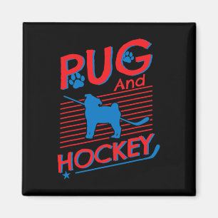Hockey en Pug Dog Pug En Hockey Liefhebbers Magneet