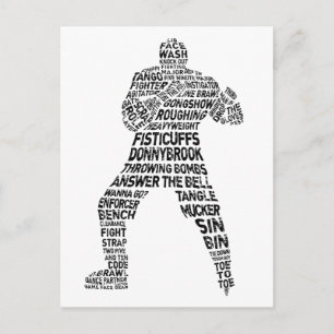 Hockey Enforcer Word Art Briefkaart