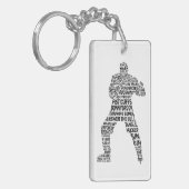 Hockey Enforcer Word Art Sleutelhanger (Voorkant Links)