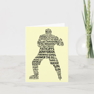Hockey Enforcer Word Art Wenskaart Feestdagen Kaart