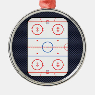 Hockey Game Companion Carbon Fibre Style Metalen Ornament