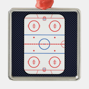 Hockey Game Companion Carbon Fibre Style Metalen Ornament