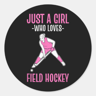 Hockey Gewoon Een Meisje Dat Van Hockey Houdt Ronde Sticker