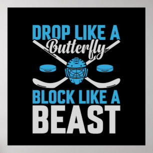 Hockey Goal Block als een Beest Poster