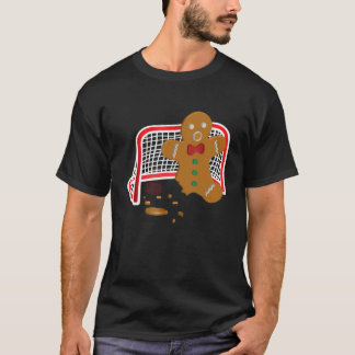 Hockey Goalie Funny Kerstmis Gingerbrood Man Goal T-shirt