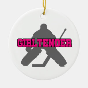 Hockey Goalie Girltender Keramisch Ornament