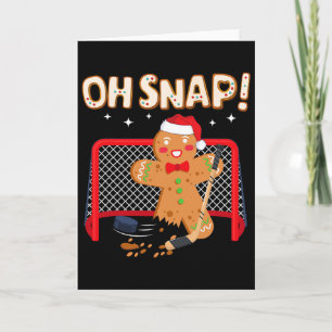 Hockey Goalie Grappig Kerst Gingerbread Man Oh S Kaart