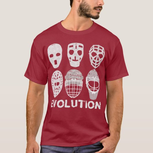 Hockey Goalie Mask Evolution T-shirt (Voorkant)