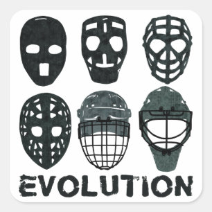 Hockey Goalie Mask Evolution Vierkante Sticker