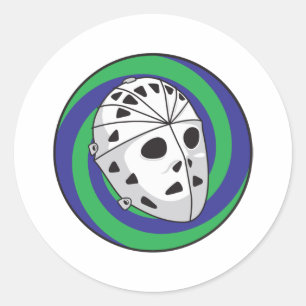 hockey goalie mask ronde sticker