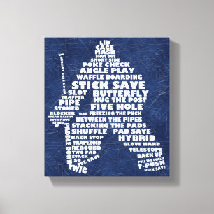 Hockey Goalie Text Art Canvas Print