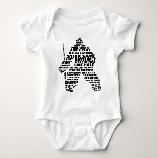 Hockey Goalie Text Art Romper (Voorkant)