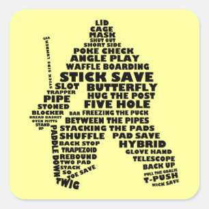 Hockey Goalie Text Art Vierkante Sticker