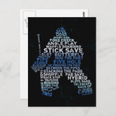 Hockey Goalie Text Post Kaart (Voorkant / Achterkant)