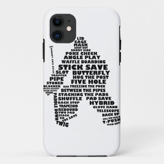 Hockey Goalie Typografie Hoesje voor Mobiele Telef (Achterkant)