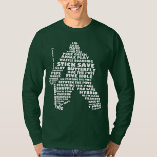 Hockey Goalie Typografie Long Sleeved T Shirt