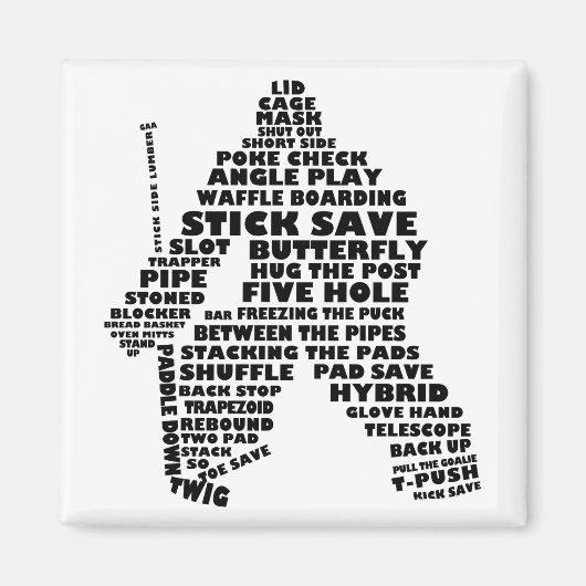 Hockey Goalie Typography Magnet Magneet (Voorkant)