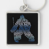 Hockey Goalie Typography Sleutelhanger (Voorkant)