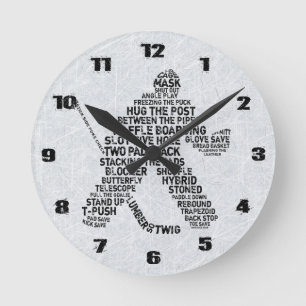 Hockey Goalie Typography Wall Clock Ronde Klok