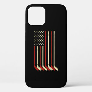 Hockey Goalie USA Flag Hockey Stick Ice Hockey iPhone 12 Hoesje