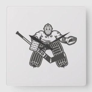 Hockey Goalie Vierkante Klok