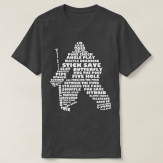 Hockey Goalie Word Art, met naam & nummer T-shirt