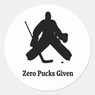 Hockey Goalie Zero Pucks Gegeven Ronde Sticker