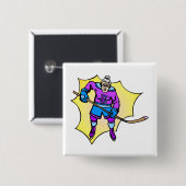 Hockey Grandma Vierkante Button 5,1 Cm (Voorkant /achterkant)