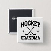 Hockey Grandma Vierkante Button 5,1 Cm (Voorkant /achterkant)