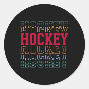 Hockey Grappige Gelaagde Tekst Team Speler Coach J Ronde Sticker
