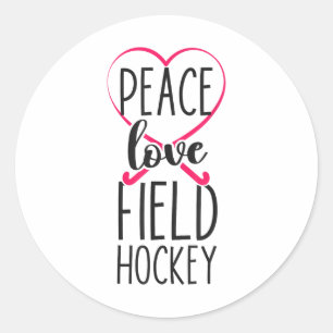 Hockey Hart Vrede Liefde Hockey Ronde Sticker